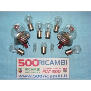 Kit de rénovation complet FIAT 500 F L R avec lampes W5W pour phares, feux arrière, clignotants, plaque d'immatriculation incluse - Product Image 1