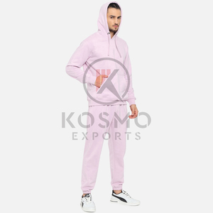 Ensemble de survêtement pour homme en tissu tissé solide d'hiver, sweat à capuche et pantalon, 2 pièces en polaire - Product Image 2