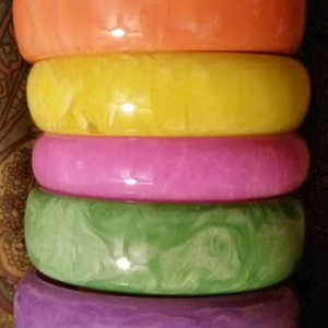 Joyería de resina, pulsera acrílica de resina, brazalete exagerado, deslumbrante, Multicolor, ancho, Irregular, cuadrado, pulseras acrílicas para mujer - Product Image 3