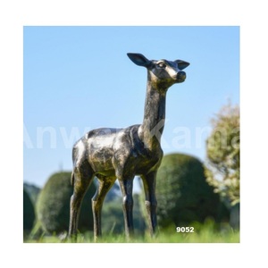 Escultura de jardín de ciervos de aluminio fundido resistente de alta calidad con acabado dorado cepillado para decoración de jardín, Patio y parque - Product Image 5