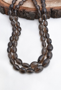 ลูกปัดพลอยควอตซ์สโมคกี้ธรรมชาติจากบราซิล ทรงรีเหลี่ยมเพชรพลอย ขนาด 16 นิ้ว สำหรับทำเครื่องประดับชั้นดี - Product Image 5