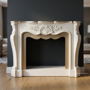 Chimenea de estilo francés, chimenea pintada de blanco, chimeneas de madera de estilo europeo, funcionan como mesa consola, decoración del hogar - Product Image 2