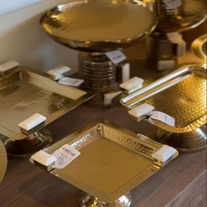 Unique Gold Plated Metal Bowl Decorative Salad Bowl Metal Salad Bowl Server Set Eco-Friendly American Style Polished <b>Dinnerware</b> - Product Image 1