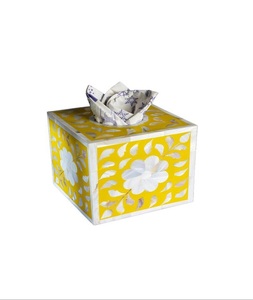 Luxury Wood Handmade Eco-Friendly Modern Bone Inlay <b>Tissue</b> Box Holder with Natural Shape for Sale in Bulk India Home Decoration - Product Image 3
