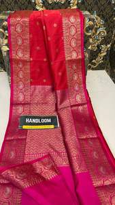 Tissage en soie de couleur noire de créateur, vente Exclusive, sari avec fournisseur de chemisiers sous contrat inde - Product Image 4