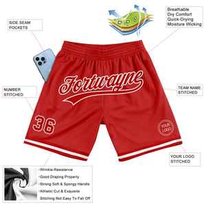 Short tricoté de basket-ball 100% polyester unisexe imprimé sur mesure de haute qualité OEM tendance - Product Image 4