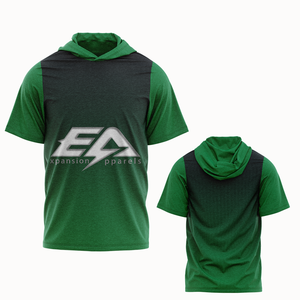 Sweat à capuche léger à manches courtes pour homme, impression de logo personnalisée, qualité hiver, 100% polyester, séchage rapide, respirant, personnalisable - Product Image 1