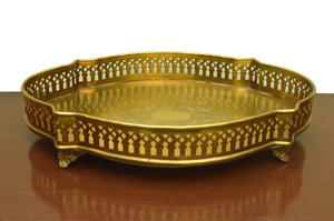 Bandeja de servicio redonda de latón para almuerzo, accesorios de hoteles con asa, vajilla de lujo de latón, bandeja decorativa - Product Image 5