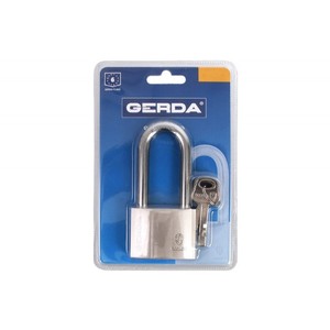 Hardened <b>Padlock</b> S50 Shackle H70 (KSWW) - Nickel/Satin (BLISTER PACKAGE) - Product Image 1