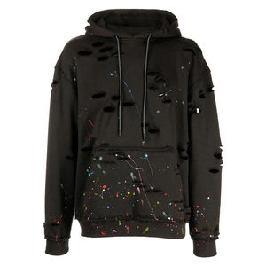 Wholesale Custom Logo 460 Gsm Heavyweight Printed Distressed Hoodie Unisex Distressed Oversized Drop Shoulder French Terry Men - Product Image 1