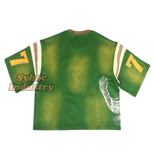 เสื้อยืดผ้าฝ้ายออร์แกนิกสำหรับผู้ชายเสื้อยืดวินเทจสำหรับใส่ไปงานศิลป์สีเข้มจางลงอย่างมีสไตล์เสื้อยืดสำหรับใส่ไป280 - Product Image 5