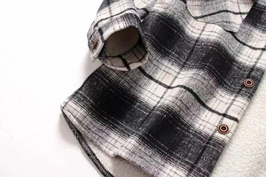 Chemise boutonnée en flanelle à carreaux de haute qualité veste épaisse veste en flanelle à manches longues pour homme, veste pour homme - Product Image 3