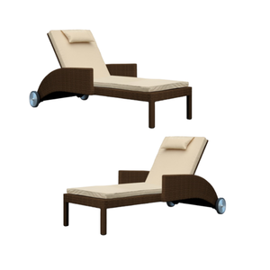 Chaises pliantes en rotin de bonne qualité, chaises longues modernes et élégantes, lit de soleil pour la plage et la piscine - Product Image 2