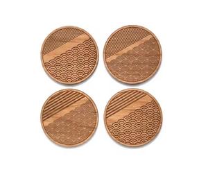 Multipurpose <b>wooden</b> <b>coasters</b> with unique artisan look great for serving drinks at events restaurants or home parties - Product Image 4