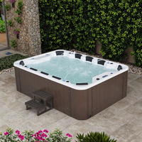 Piscine à remous extérieure moderne en acrylique homologuée CE pour hôtels et villas, avec massage, grande piscine Balboa Swim Spa 10 jets