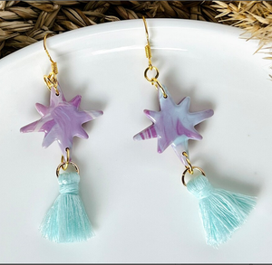 ต่างหูดอกไม้/พืชวิทยาครีม,ต่างหูขอบ,ต่างหูยาว,เรขาคณิต,ของขวัญสําหรับผู้หญิงต่างหูพู่ขอบ - ทอง - ยาว - Product Image 2