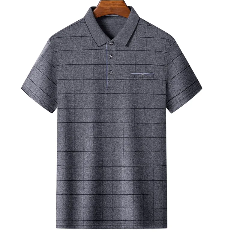 Thời Trang Thanh Niên Trung Niên T-Shirt Mỏng Polo Áo Sơ Mi Nam Mỏng Sọc Ve Áo Ngắn Tay Mix Của Nam Giới Giản Dị Ngắn Tay Áo