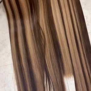 Wholesales Cuticle Aligned Piano <b>Color</b> Weft <b>Hair</b> Bone Straight 100% Virgin Remy Vietnamese Hand Tied <b>Hair</b> Weft Raw <b>Hair</b> - Product Image 2