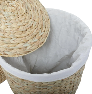 ตะกร้าเก็บของใช้ในครัวเรือนทำจากผักตบชวาธรรมชาติ100% อเนกประสงค์เป็นมิตรกับสิ่งแวดล้อม - Product Image 3