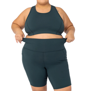 กางเกงขาสั้นโยคะไซส์ใหญ่ เอวสูง ผ้ายืดกระชับ รองรับการออกกำลังกาย ชุดออกกำลังกายสำหรับผู้หญิง - Product Image 4