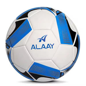 Alaay White Blue High <b>Rebound</b> Scuff Resistant PVC Soccer Balls Multi Functional Best Quality Machine Stitched Soccer Balls - Product Image 1
