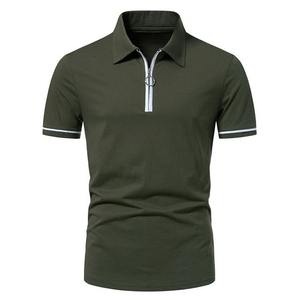 2025 nouveaux hommes pour Polo T-Shirt Premium tricoté tissu fermeture éclair Styles solide motif décontracté sport Golf col pour Polo chemise - Product Image 1