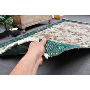 Vintage 4.5ft X 8.1ft Vert Beige Turc Laine Tapis Classique Grande Surface Rectangle Patchwork Motif pour Adolescents Latex Soutenu - Product Image 3