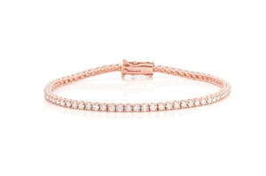 Round Cut Moissanite Tennis Bracelet 14k White <b>Gold</b> Customized Diamond Bracelet 2mm to 6mm Luxury Hip Hop Diamond Tennis Jewelry - Product Image 2