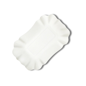 Barquette en carton blanc rectangulaire jetable, recyclable, biodégradable, de qualité alimentaire, enduite, style solide, usage commercial, personnalisable - Product Image 1