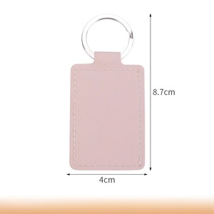 Porte-clés avec logo personnalisé en cuir Pu rectangulaire graver au laser blanc sac multifonctionnel porte-clés de voiture porte-clés personnalisés - Product Image 2