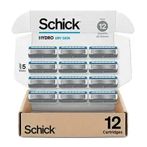 Schick Hydro Dry Skin Refills Schick Razor Refills para hombres, Mens Razor Refills, 12 Count