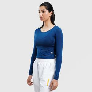 T-shirt de sport à manches longues en tricot bleu marine W024 - Product Image 3