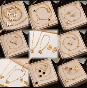 Collar PRAO chapado en oro con protección antidescoloración, collar de moda con diseño de poder. - Product Image 3