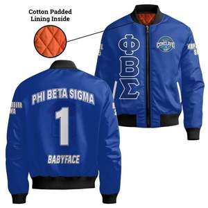 Veste en satin Phi Beta Sigma 1914, bleu premium, fraternité grecque Sigma, vêtements universitaires personnalisés, cadeau - Product Image 4