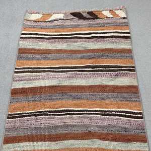 2x8 ft Vintage Rug, Turkish Runner Rug, <b>Brown</b> Floral <b>Wool</b> Rug - Product Image 5