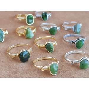 แหวนพลอยทองเหลืองชุบทองสไตล์โบฮีเมียนฝังเครื่องประดับ - Product Image 2