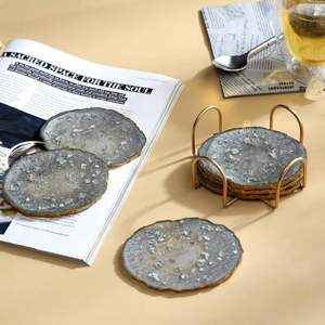 Sous-verres en bois artistiques scintillants en couches paillettes tapis faits à la main maison moderne Table basse utilisation décorative couleur personnalisable - Product Image 6