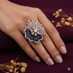 MOISSANITE DIAMOND WITH PURPPULE STONE <b>925</b> <b>SILVER</b> <b>RING</b> - Product Image 2