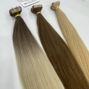Extensiones de cabello humano vietnamita virgen 100%, alineada cutícula, estilo de cinta Invisible, ondas profundas sueltas, paquete de encaje HD - Product Image 1