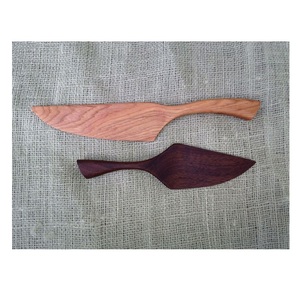 Servidor de madera antiguo y juego de cuchillos Diseño moderno Servidor de madera Pastel y pizza Uso y uso en restaurante - Product Image 2