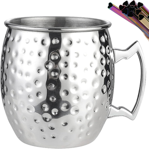 Bar de cuisine en acier inoxydable marteau en nid d'abeille tasse réutilisable tasse en cuivre de Moscou Mule 4 pièces tasses en céramique verres à vin verres à liqueur - Product Image 2