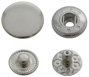 Boutons pression ronds en métal personnalisés de haute qualité tige en acier plaqué avec décoration de logo pour vêtements en jean lavables - Product Image 2