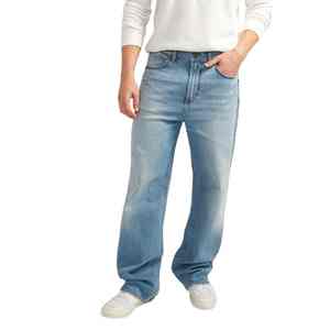 Pantalon en jean de haute qualité, jeans pour hommes, style streetwear, jeans baggy unisexe, jeans droits bleus à jambes larges pour hommes - Product Image 1