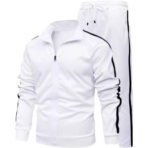 High Quality Men's Athletic 2 Pieces <b>Jogger</b> Sets Tracksuit Full <b>Zip</b> Workout Sports Set Sportswear Tracksuits 100% Polyester - Product Image 4