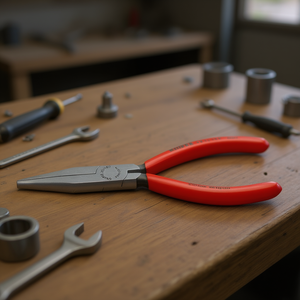 คีมปากยาว Knipex สีดำเคลือบอะโนไดซ์ หัวขัดเงา ด้ามจับเคลือบพลาสติก ปากคีมทรงสี่เหลี่ยมคางหมู - Product Image 3