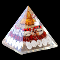 Pyramide d'Orgonite Shri Yantra Gravée et Sculptée à la Main, Pierre de Méditation Gomti Chakra, Guérison Énergétique, Porte-Bonheur du Succès - Meilleures Ventes