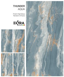 Carreaux en porcelaine émaillée de qualité supérieure, surface haute brillance THUNDER AQUA - Product Image 3