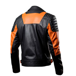 Veste en cuir coupe-vent pour moto homme, couleurs et logo personnalisés, qualité d'exportation OEM 2026 - Product Image 2
