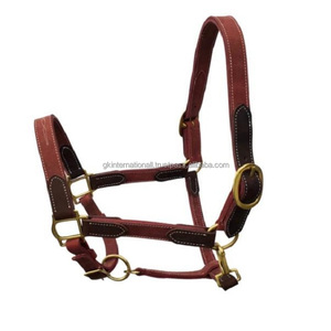 Cabestro de caballo clásico de cuero marrón, dos tonos, hecho a mano, en todos los tamaños personalizados, con hardware de latón sólido, precio al por mayor - Product Image 3
