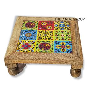 Ensemble de 3 décorations de Noël en bois et céramique artisanales, design Art Déco Bajot Chowki, pour une utilisation polyvalente - Product Image 5